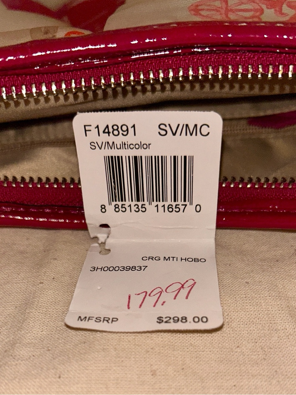 Coach Horse & Carriage Pleated Sateen Hobo Bag. Has Original Price Tag - Picture 12 of 13